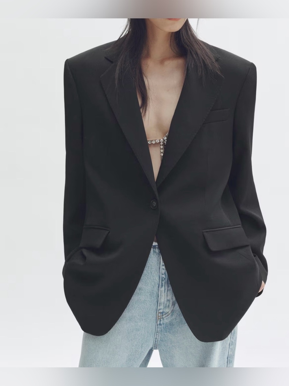 STELLA MCCARTNEY H&M SINGLE-BREASTED WOOL BLAZER size M